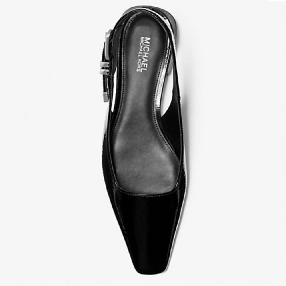 Michael Michael Kors Darrington  Black Patent Leather‎ Slingback Flats Size 7 - Picture 2 of 7